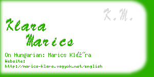 klara marics business card